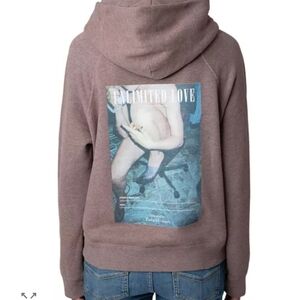 Zadig & Voltaire Georgy Unlimited Love Photo Graphic Hoodie Sz Large
